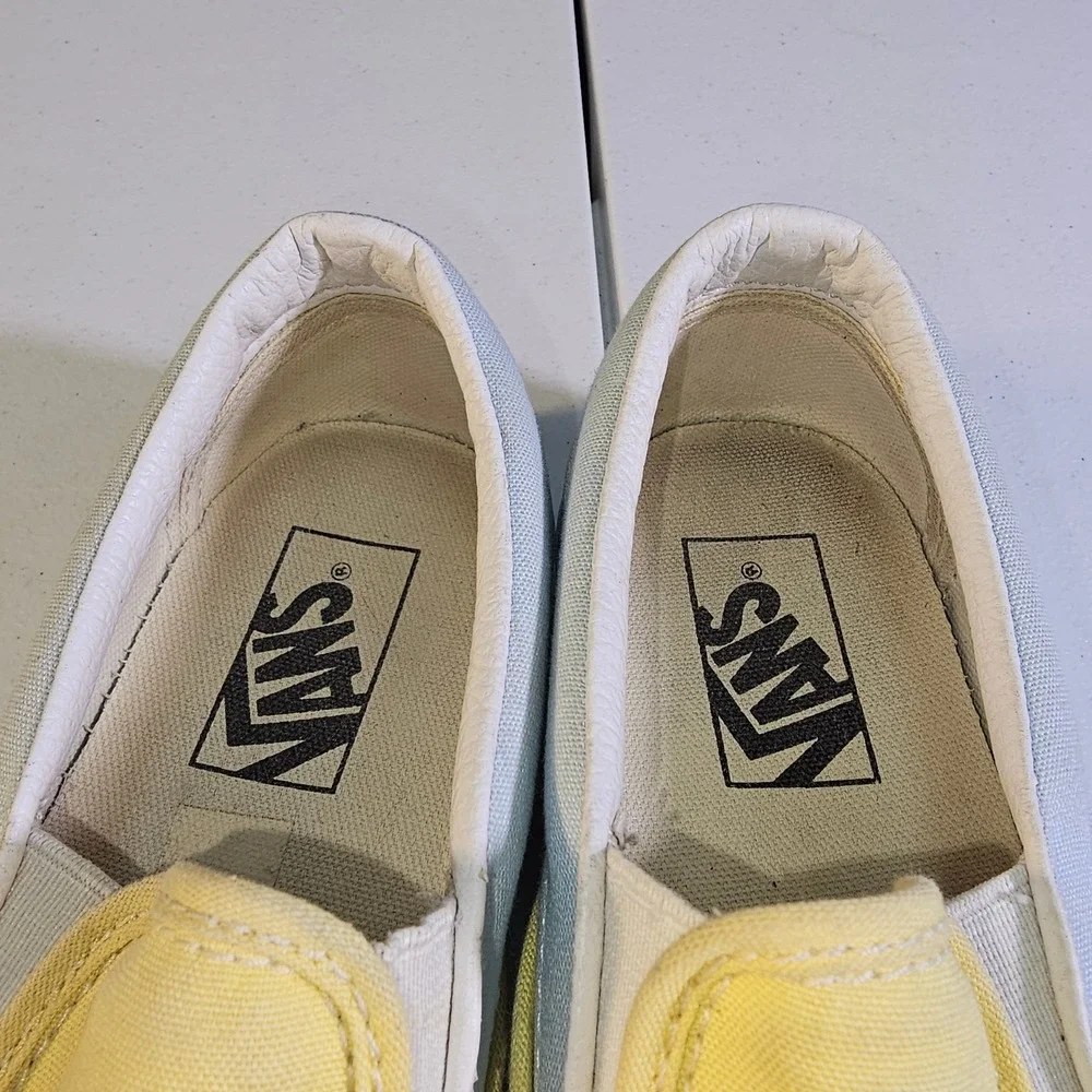 Vans Classic Slip-On‎ | Pastel Two-Tone Yellow & Mint | Women's 8 / Men's 6.5